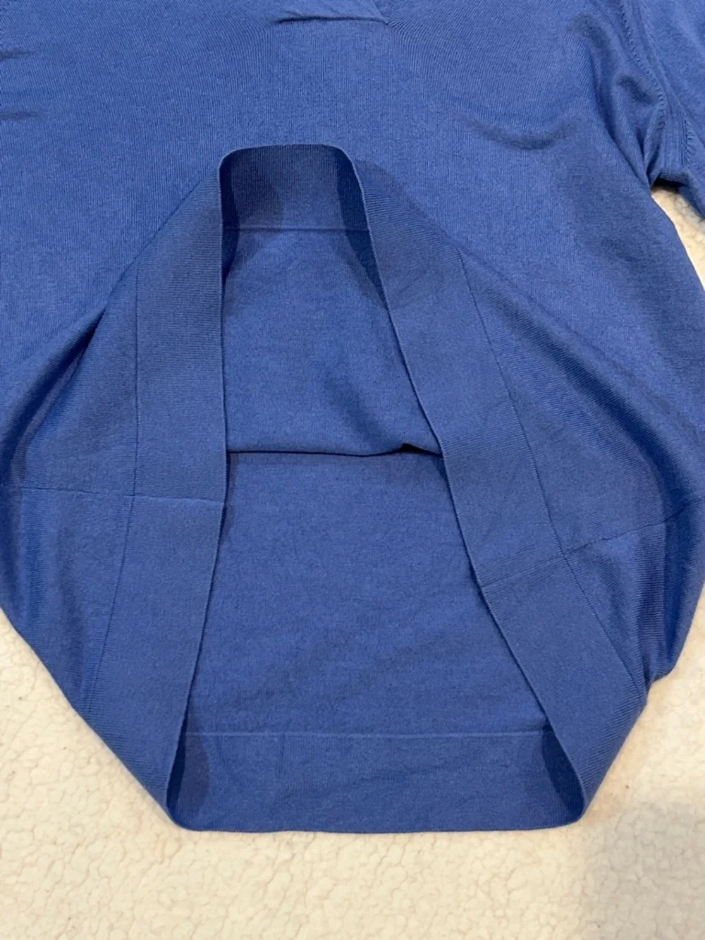 Pendelton V-Neck Silk Cashmere Cotton Long Sleeve Knit Sweater XL Blue